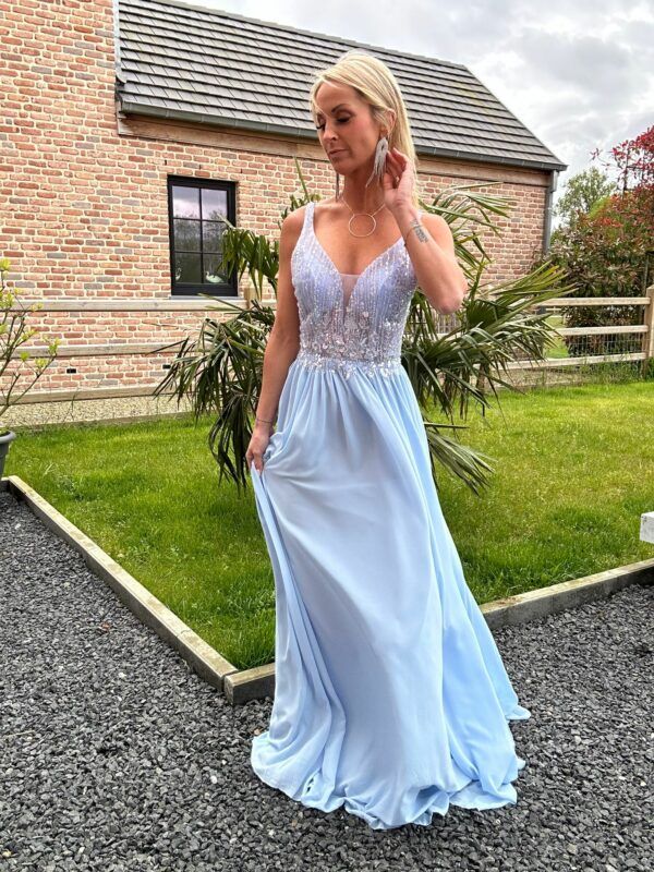 Robe de cérémonie Ainbo - Bleu ciel – Image 4