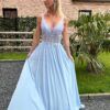 Robe de cérémonie Ainbo - Bleu ciel – Image 2