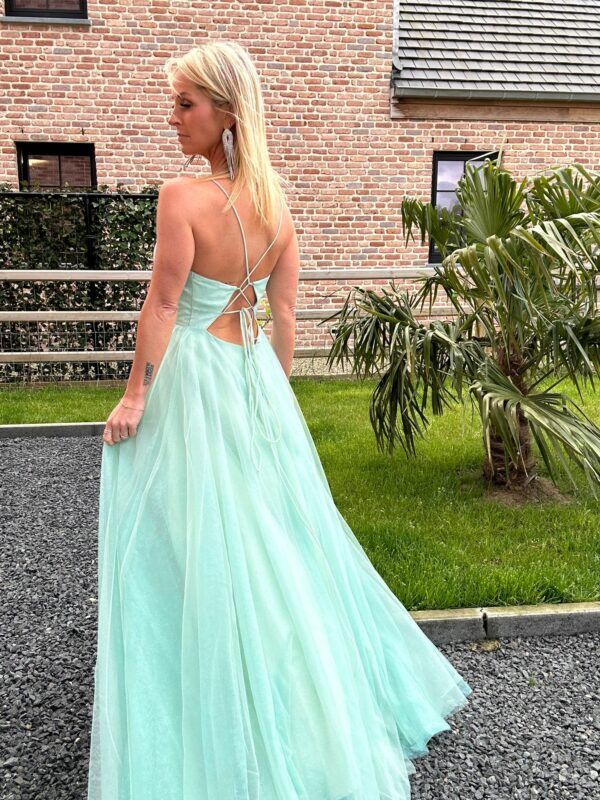 Robe de cérémonie Aurore - Vert d'eau pailleté – Image 5