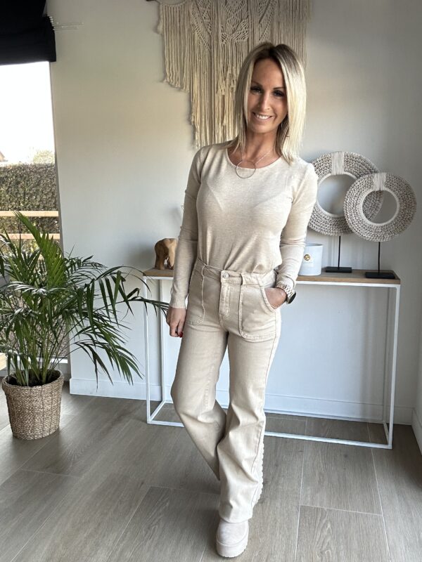 Jeans flare 6530 - Beige – Image 7