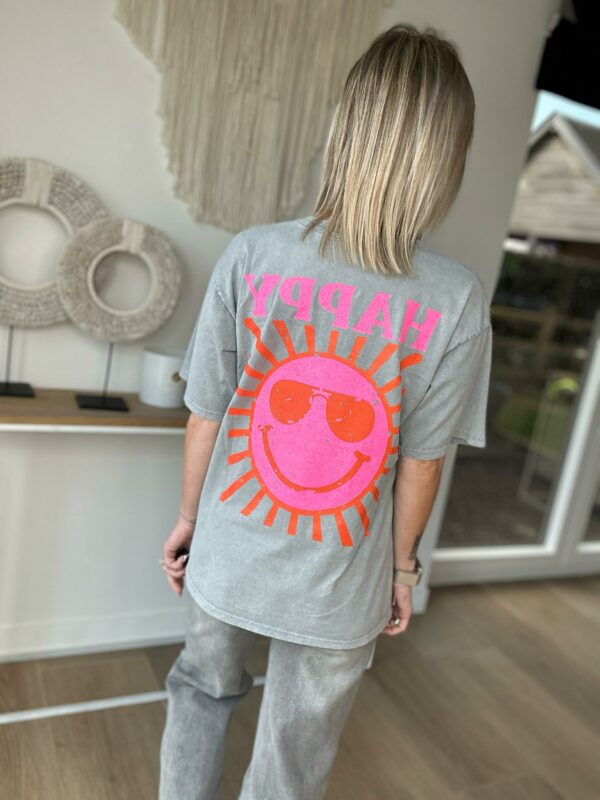 T-shirt Happy - Gris – Image 6