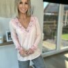 T-shirt large dentelle - Rose – Image 4
