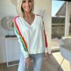 Pull fin Arc en ciel - Blanc – Image 3