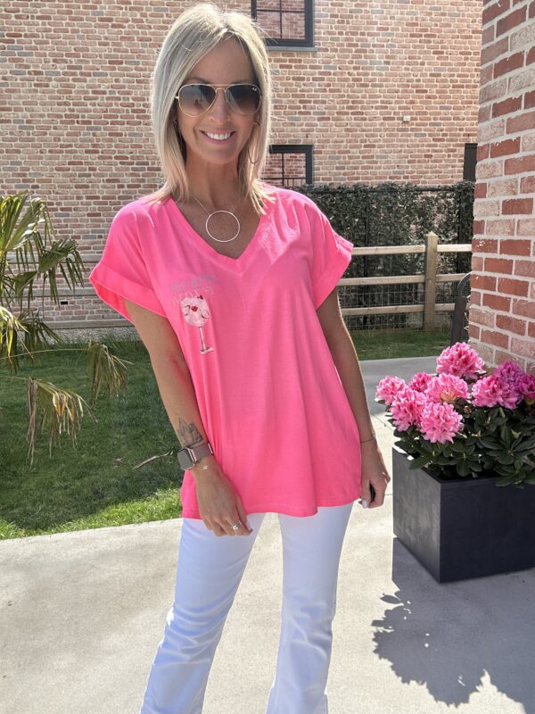 T-shirt Pink Gin - Rose Fluo – Image 2