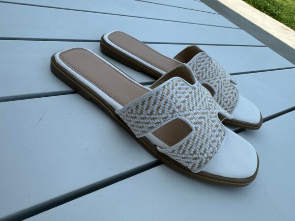 N°23 Mules Hermia Bicolore - Blanc – Image 3
