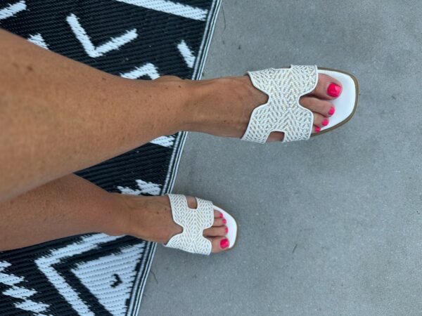 N°23 Mules Hermia Bicolore - Blanc – Image 4