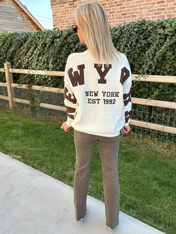 N°25 Pull New York - Ecru/choco – Image 3