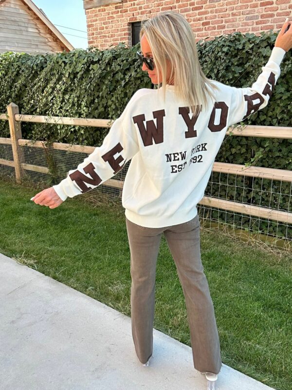 N°25 Pull New York - Ecru/choco – Image 2